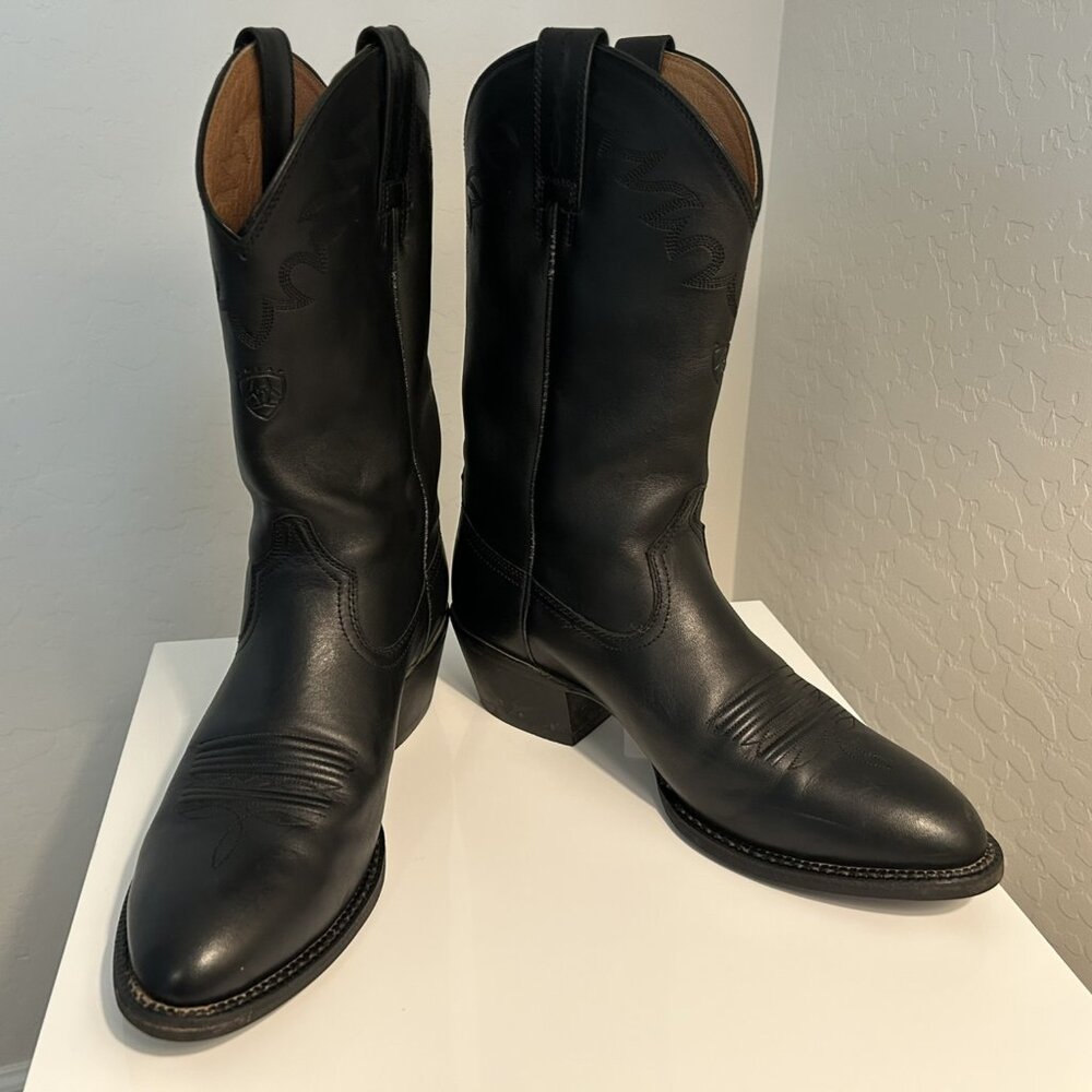 Men Ariat Heritage Sedona Cowboy Boots, black 10.5 D